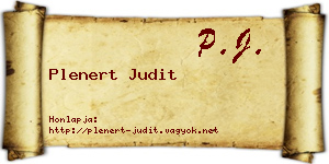 Plenert Judit névjegykártya